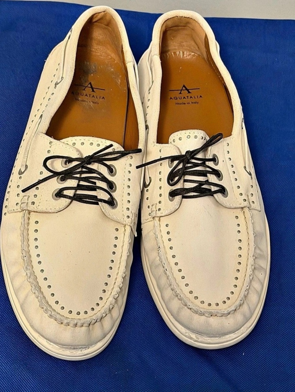 Aquatalia premium quality white suede Shoes (Made in Italy)